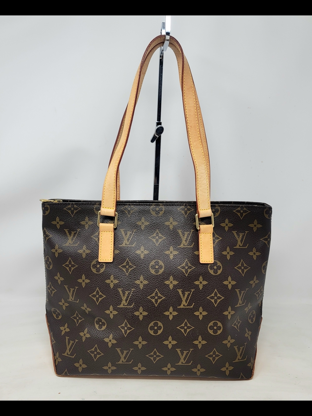 Louis Vuitton Cabas Piano Monogram Canvas Leather Shoulder Bag Authentic VI1006